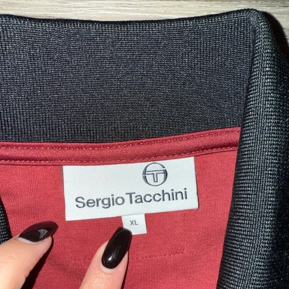 Vintage Sergio Tacchini Track Jacket Red & Black Men’s Size XL - Picture 2 of 7